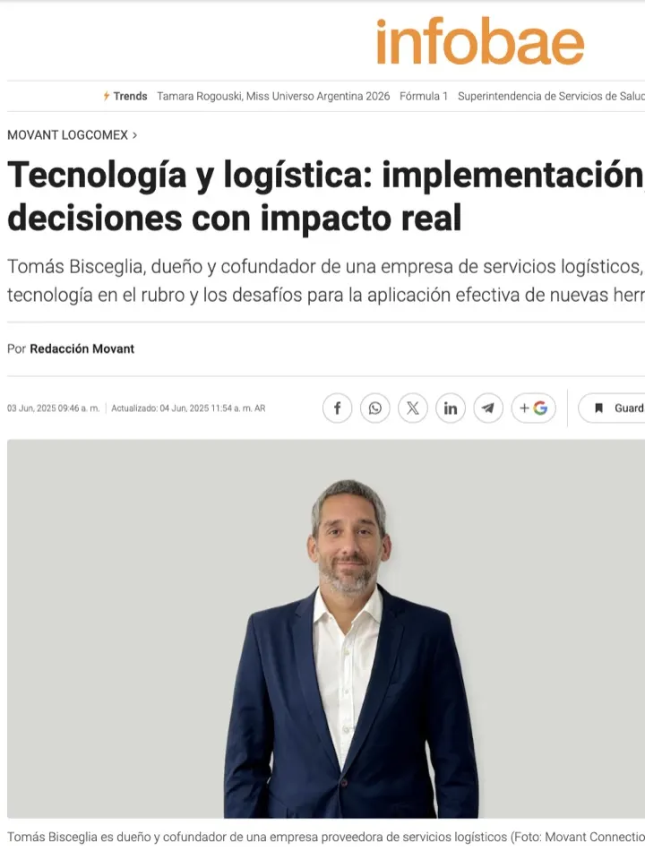 Nota Infobae — Tecnología y logística